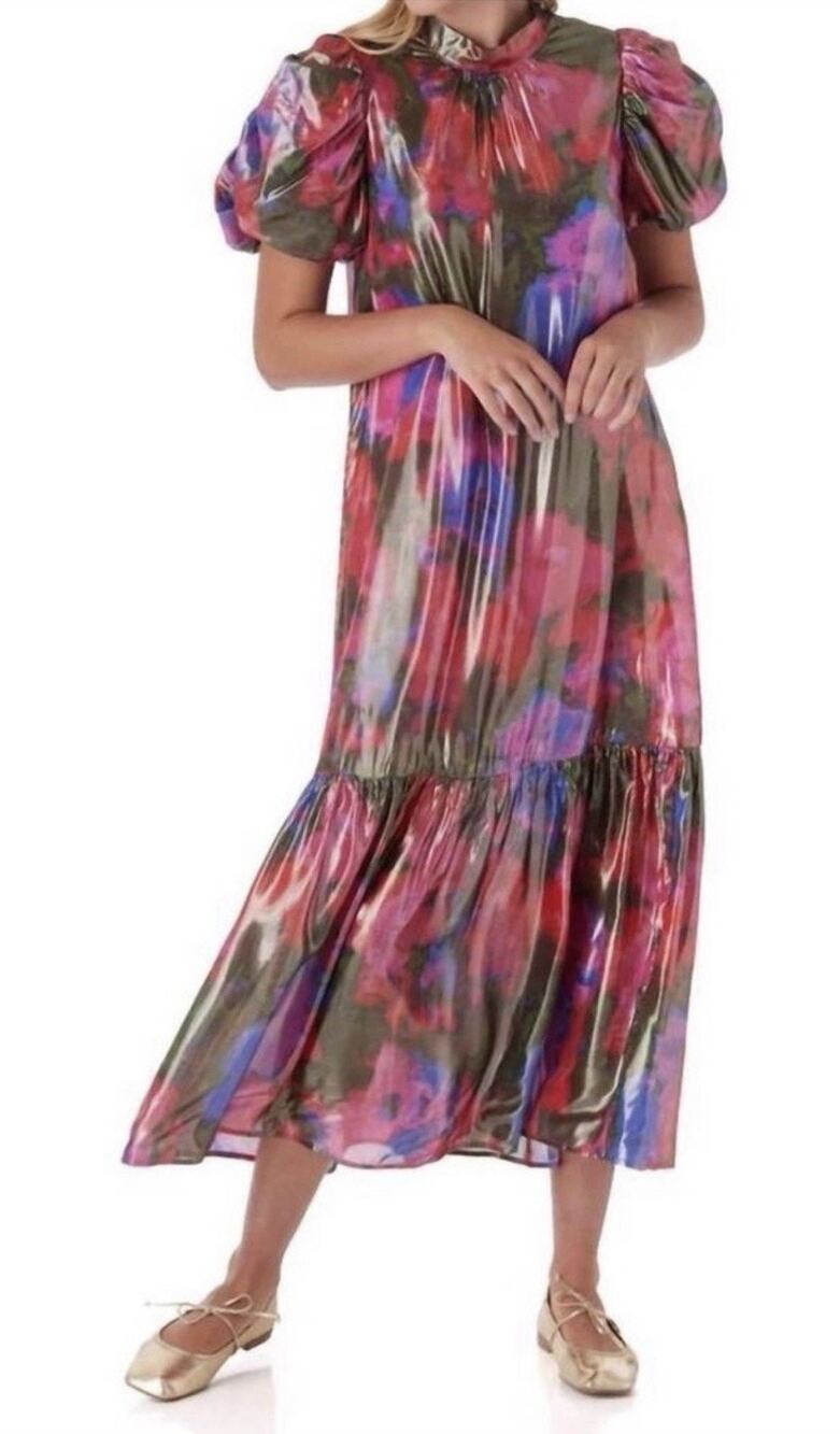 Crosby Mollie Burch Loretta Dress Blurred Floral Sz XL EUC